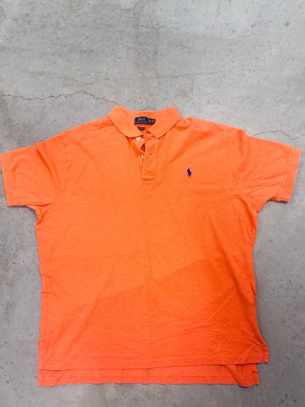Ralph Lauren Orange Polo with Navy Pony XXL classic fit